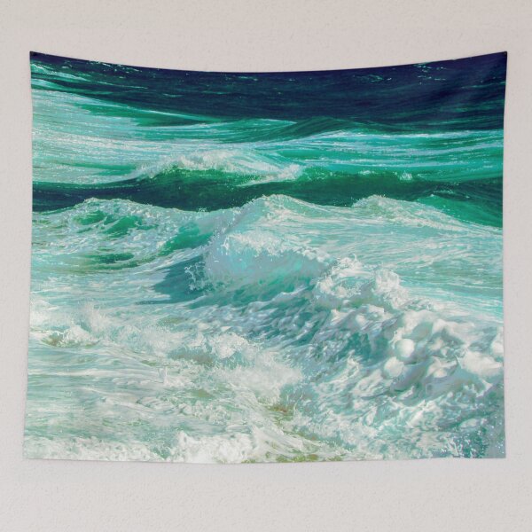 Item preview, Turquoise Blue Ocean Summer Beach Foamy Waves designed and sold by MyArt23.
