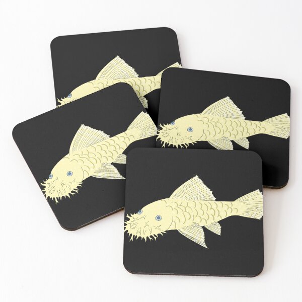 Item preview, Blue Eye Albino Bristlenose Pleco - Vanilla Flavor - Black Background designed and sold by ReverendMothman.