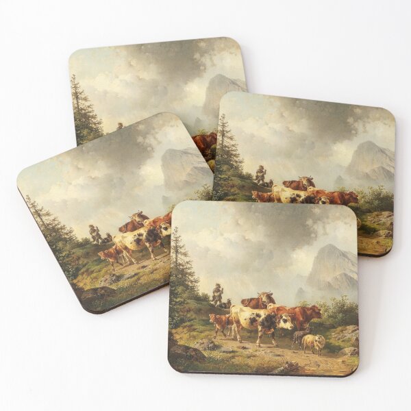 Item preview, Returning Home from the Alpine Pasture | Edmund Mahlknecht | 1880 Animal Nature Cow Art designed and sold by CJET.