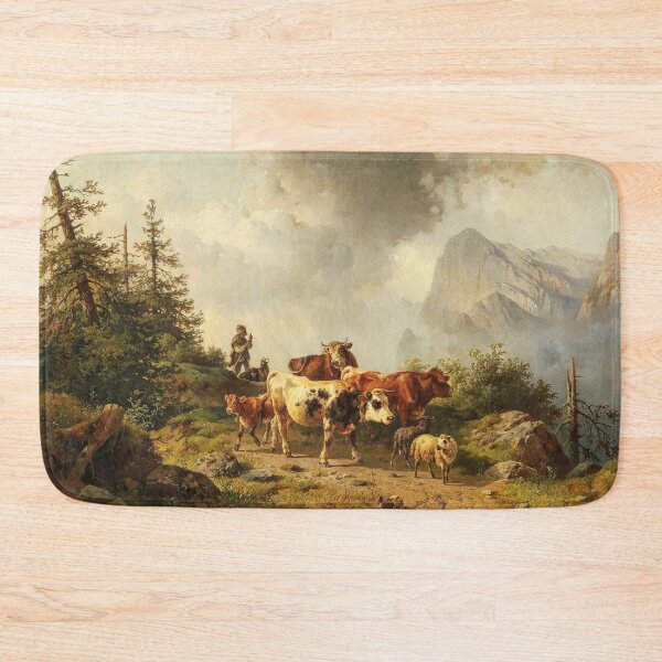 Item preview, Returning Home from the Alpine Pasture | Edmund Mahlknecht | 1880 Animal Nature Cow Art designed and sold by CJET.