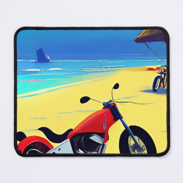 Item preview, COOL RETRO STYLE MOTORCYCLE ON A TROPICAL BEACH designed and sold by sailorsam1805.