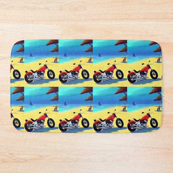 Item preview, COOL RETRO STYLE MOTORCYCLE ON A TROPICAL BEACH designed and sold by sailorsam1805.