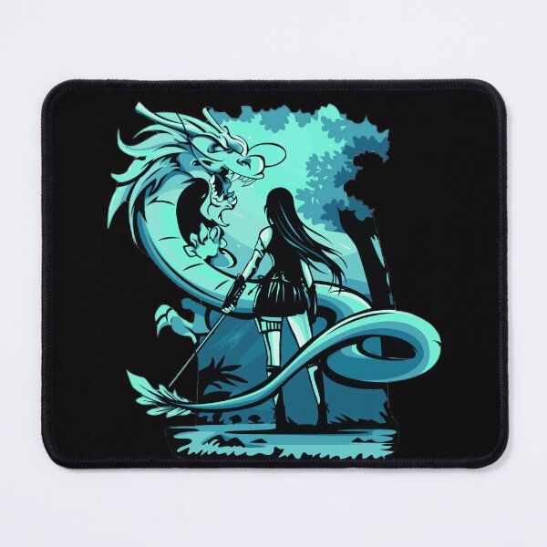 Item preview, Turquoise Anime Girl Samurai and Dragon design designed and sold by Dven-Clothes.