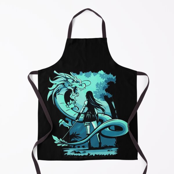 Item preview, Turquoise Anime Girl Samurai and Dragon design designed and sold by Dven-Clothes.