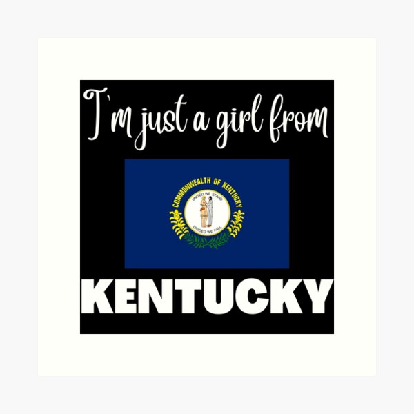 Item preview, I’m just a girl from Kentucky- State pride design for women and girls designed and sold by DesignsByDaddy.