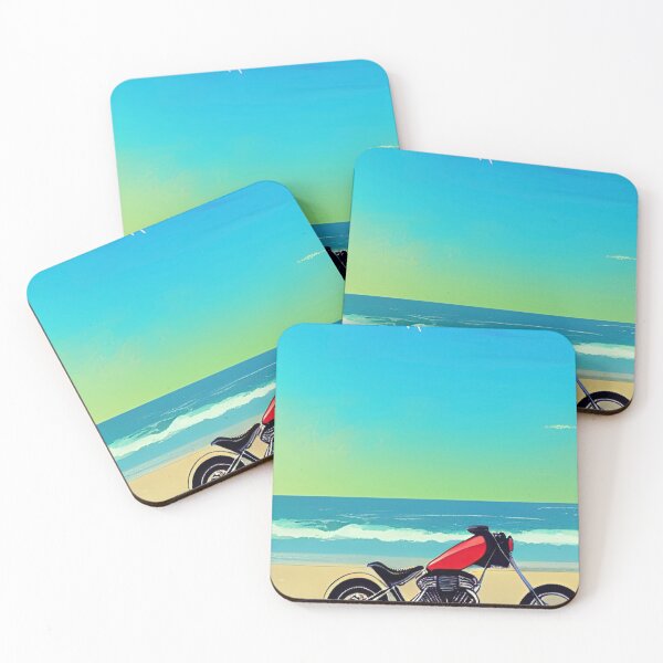Item preview, RETRO STYLE CHOPPER MOTORCYCLE ON A BEACH designed and sold by sailorsam1805.
