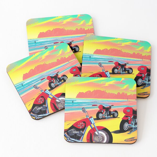 Item preview, SURREAL RETRO MOTORCYCLES ON A BEACH designed and sold by sailorsam1805.