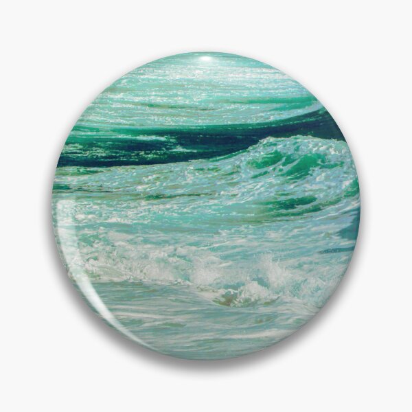 Item preview, Green Ocean Summer Beach Foamy Waves with Beige Sand designed and sold by MyArt23.