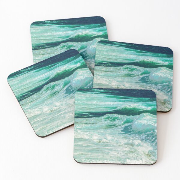 Item preview, Green Ocean Summer Beach Foamy Waves with Beige Sand designed and sold by MyArt23.