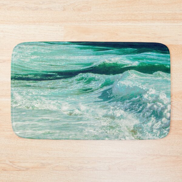 Item preview, Green Ocean Summer Beach Foamy Waves with Beige Sand designed and sold by MyArt23.