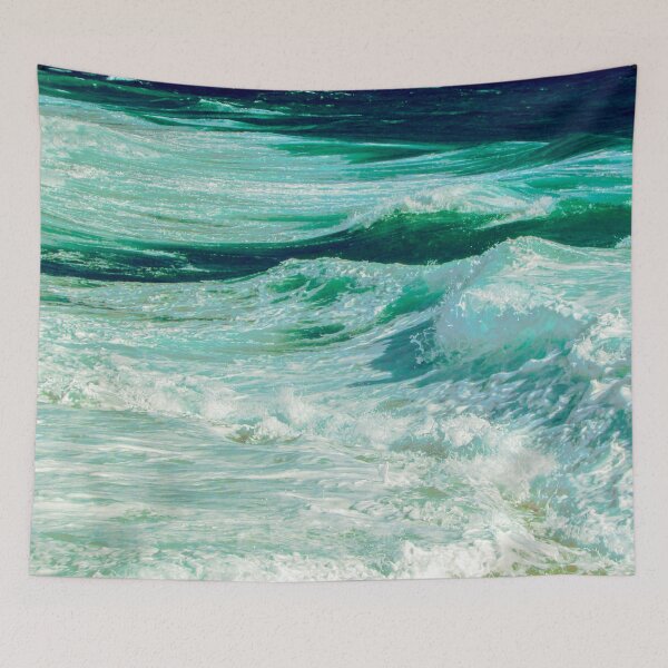 Item preview, Green Ocean Summer Beach Foamy Waves with Beige Sand designed and sold by MyArt23.