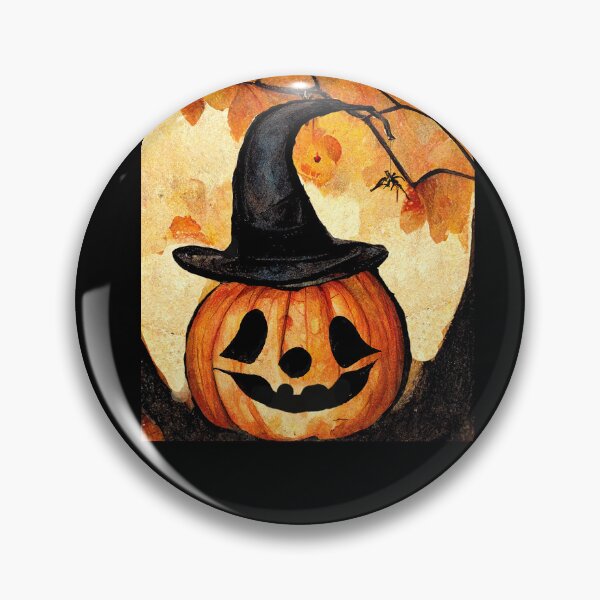 Item preview, JACK-O-LANTERN WEARING WITCHES HAT designed and sold by Debra J Brown.