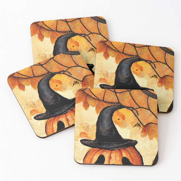 Item preview, JACK-O-LANTERN WEARING WITCHES HAT designed and sold by Debra J Brown.