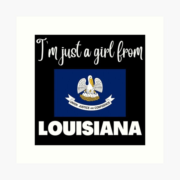 Item preview, I’m just a girl from Louisiana- State pride design for women and girls designed and sold by DesignsByDaddy.