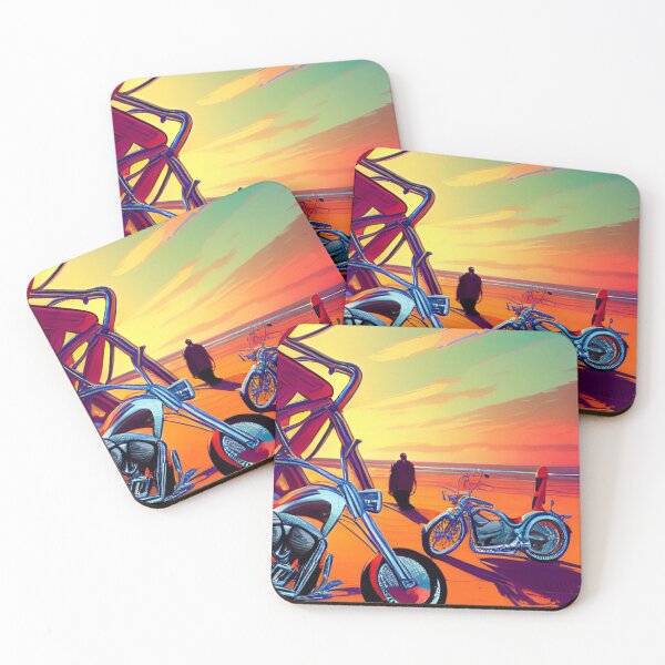 Item preview, SPOOKY SURREAL RETRO MOTORCYCLES ON A BEACH designed and sold by sailorsam1805.
