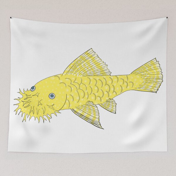 Item preview, Blue Eye Lemon Bristlenose Pleco - Lemon Flavor - White Background designed and sold by ReverendMothman.