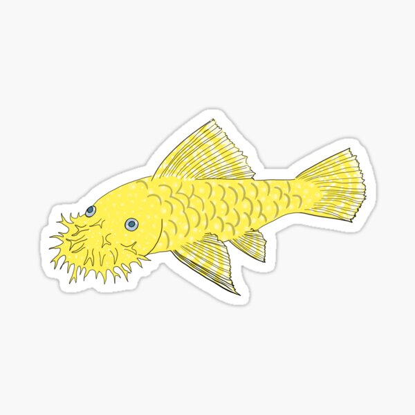 Vista previa del artículo con la obra «Blue Eye Lemon Bristlenose Pleco - Sabor a limón - Fondo blanco», diseñado y vendido por ReverendMothman.