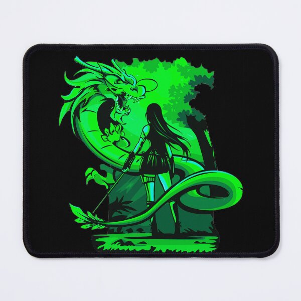 Item preview, Green Anime Girl Samurai and Dragon design designed and sold by Dven-Clothes.