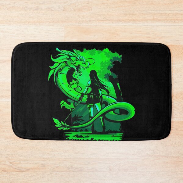 Item preview, Green Anime Girl Samurai and Dragon design designed and sold by Dven-Clothes.