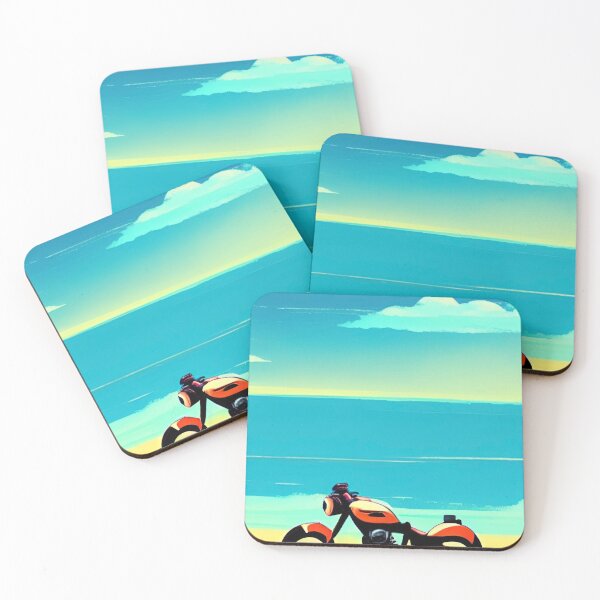 Item preview, CLASSIC RETRO STYLE MOTORCYCLE ON A BEACH designed and sold by sailorsam1805.