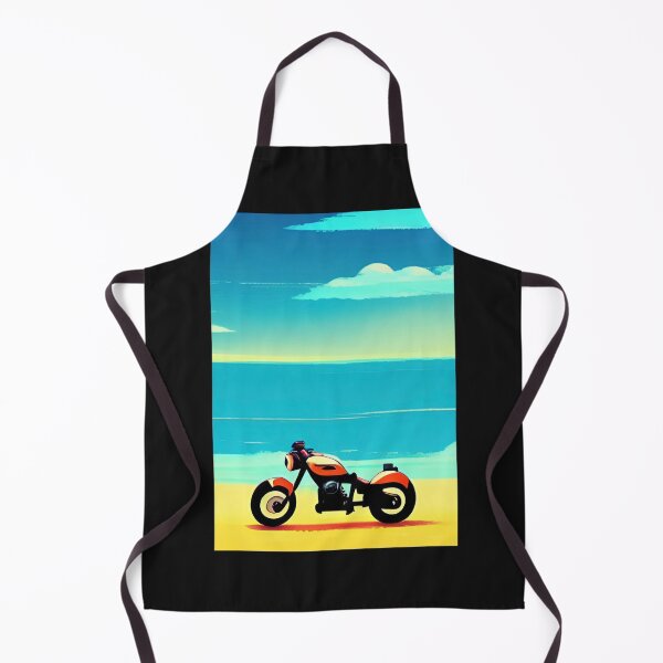 Item preview, CLASSIC RETRO STYLE MOTORCYCLE ON A BEACH designed and sold by sailorsam1805.