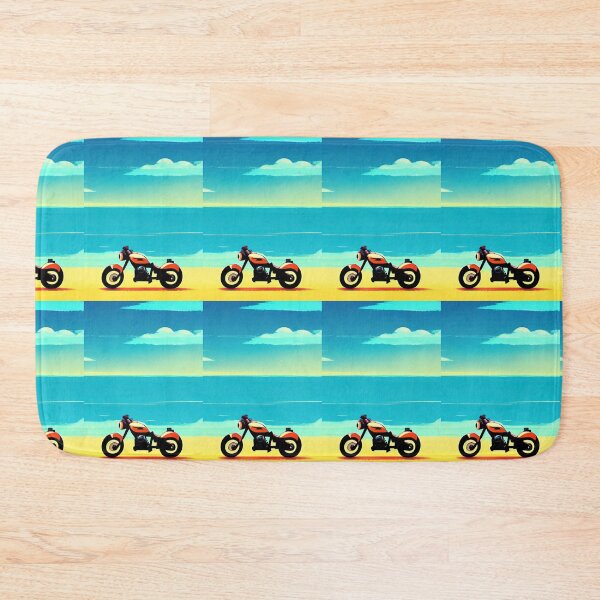 Item preview, CLASSIC RETRO STYLE MOTORCYCLE ON A BEACH designed and sold by sailorsam1805.