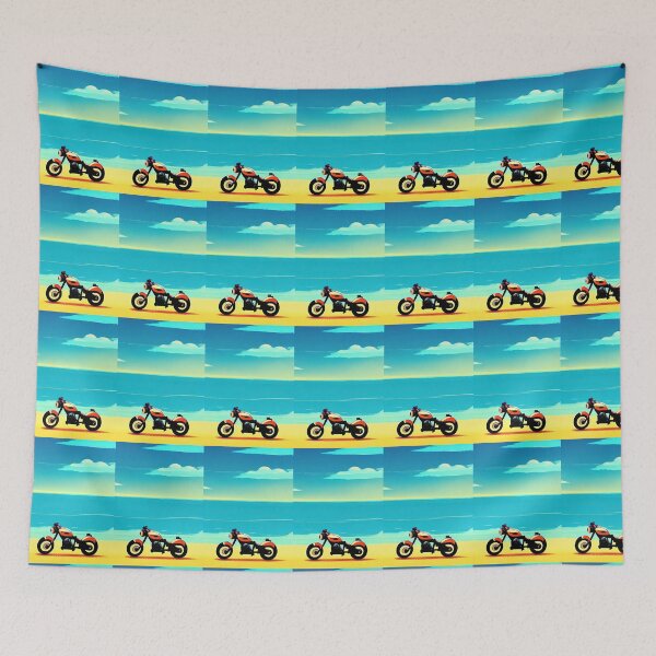 Item preview, CLASSIC RETRO STYLE MOTORCYCLE ON A BEACH designed and sold by sailorsam1805.