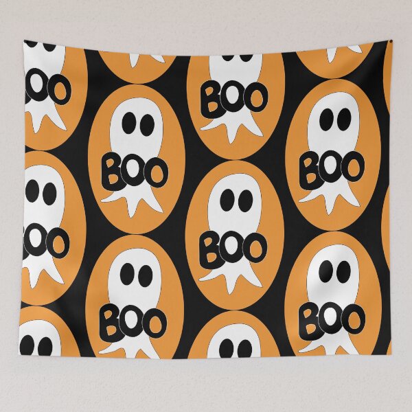 Item preview, Cute Halloween ghost cartoon with BOO text  designed and sold by AngelDawnDesign.
