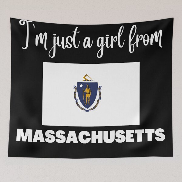 Item preview, I’m just a girl from Massachusetts- State pride design for women and girls designed and sold by DesignsByDaddy.