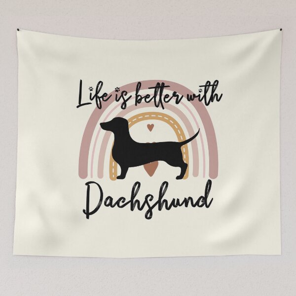 Aperçu de l'œuvre Dachshund Dog Rainbow Aesthetic Boho créée et vendue par rafaeltto.
