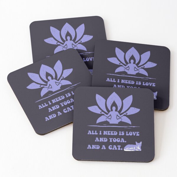 Item preview, All I need is love and Yoga and a Cat designed and sold by BePosh.