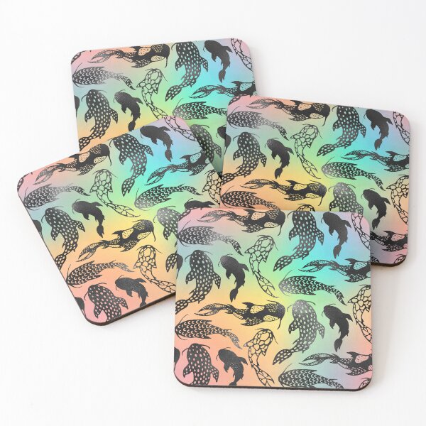 Item preview, Rainbow and Black Pattern with Carp designed and sold by LDTreasures.