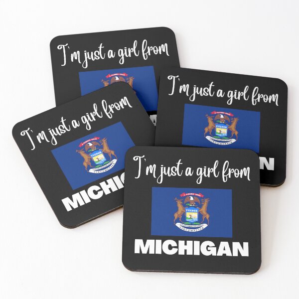 Item preview, I’m just a girl from Michigan- State pride design for women and girls designed and sold by DesignsByDaddy.