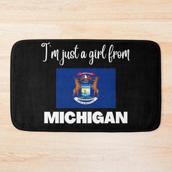 Item preview, I’m just a girl from Michigan- State pride design for women and girls designed and sold by DesignsByDaddy.