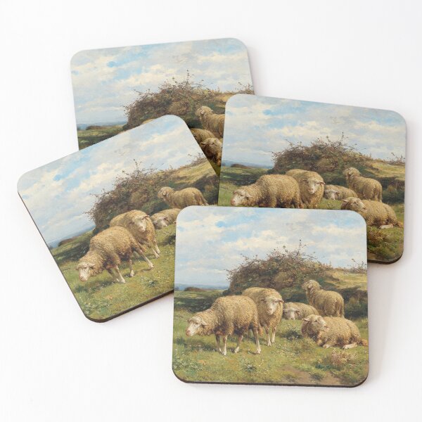 Item preview, ovejas en un prado | Cornelio van Leemputten | 1900 Animal Naturaleza Arte designed and sold by CJET.