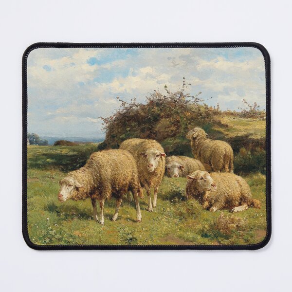 Item preview, Sheep in a Meadow | Cornelius van Leemputten | 1900 Animal Nature Art designed and sold by CJET.