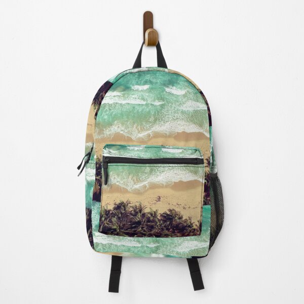 Item preview, Summer Beach Island with Foamy Waves, Beige Sand and Palm Trees designed and sold by MyArt23.