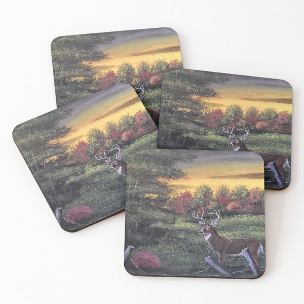 Item preview, Autumn Deer & Old Fence Painting designed and sold by SistersInArtN.
