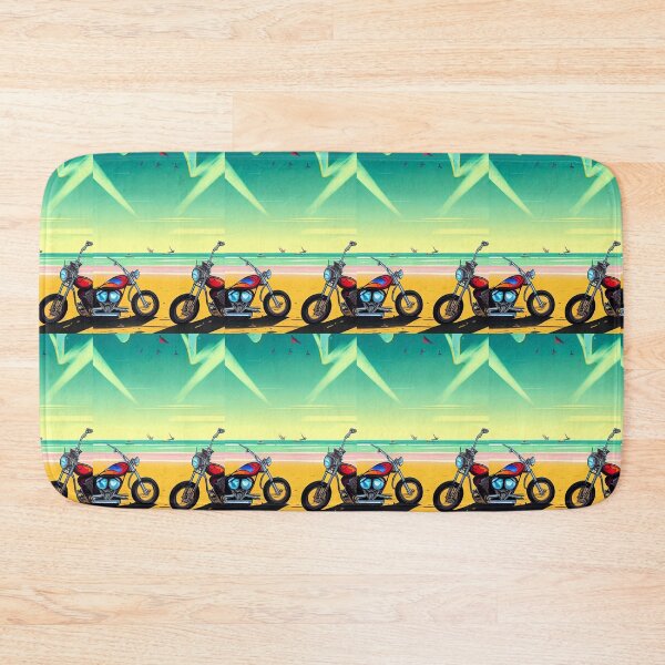 Item preview, COOL RETRO STYLE MOTORCYCLES AT THE BEACH designed and sold by sailorsam1805.