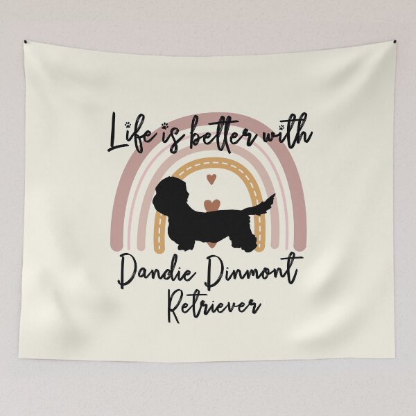 Item preview, Dandie Dinmont Terrier Dog Rainbow Aesthetic Boho designed and sold by rafaeltto.