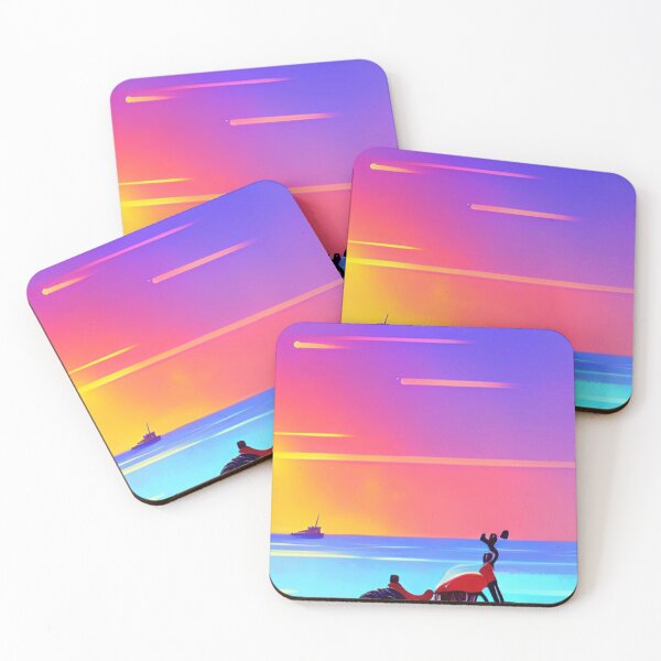 Item preview, PEACEFUL RETRO STYLE MOTORCYCLES AT THE BEACH designed and sold by sailorsam1805.