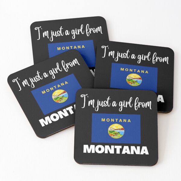 Item preview, I’m just a girl from Montana- State pride design for women and girls designed and sold by DesignsByDaddy.