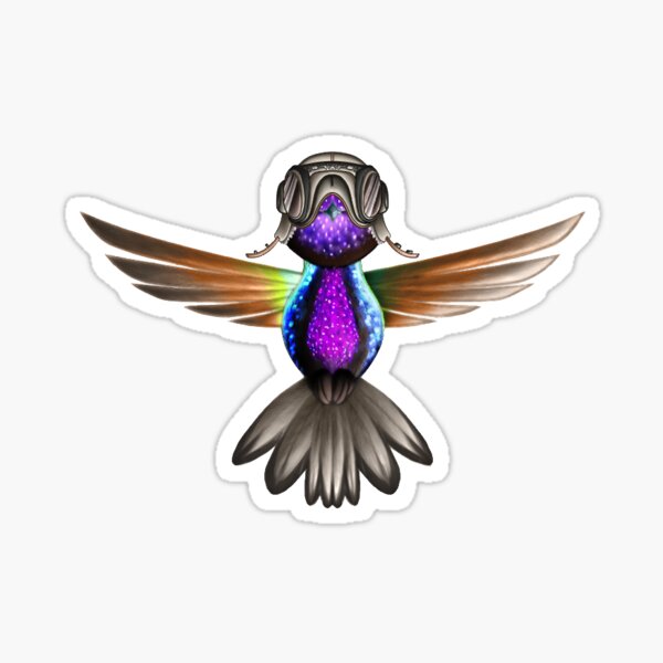 Velvet-Purple Coronet Hummingbird Version 008 Sticker