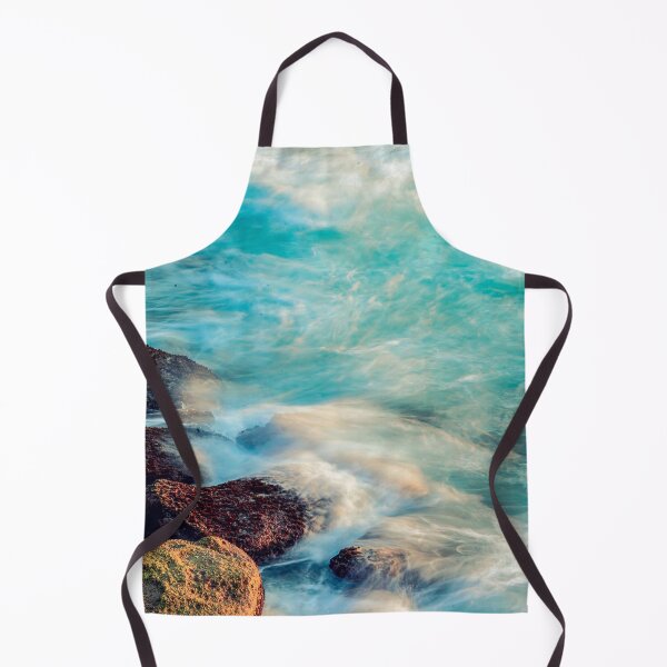 Aperçu de l'œuvre Bleu Vert Turquoise Océan Plage Été Vagues Mousseuses avec Roche créée et vendue par MyArt23.