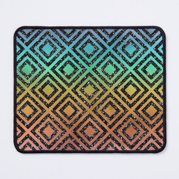 Item preview, Rainbow and Black Pattern of Triple Diamond Squares designed and sold by LDTreasures.