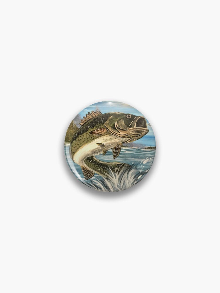 Creative Pewter Designs Largemouth Bass Pin, Pewter, F085, Leaping, Bass, Largemouth, Fish, Lapel, Fisherman, Fishing, Hat, Pins, Brooch, Brooches, Jewelry, Gift, Handmade
