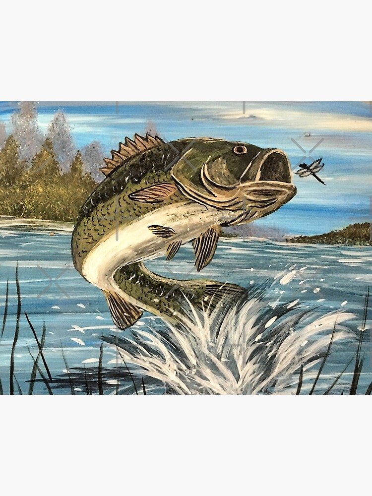 Largemouth Bass Jumping  Art Board Print for Sale by