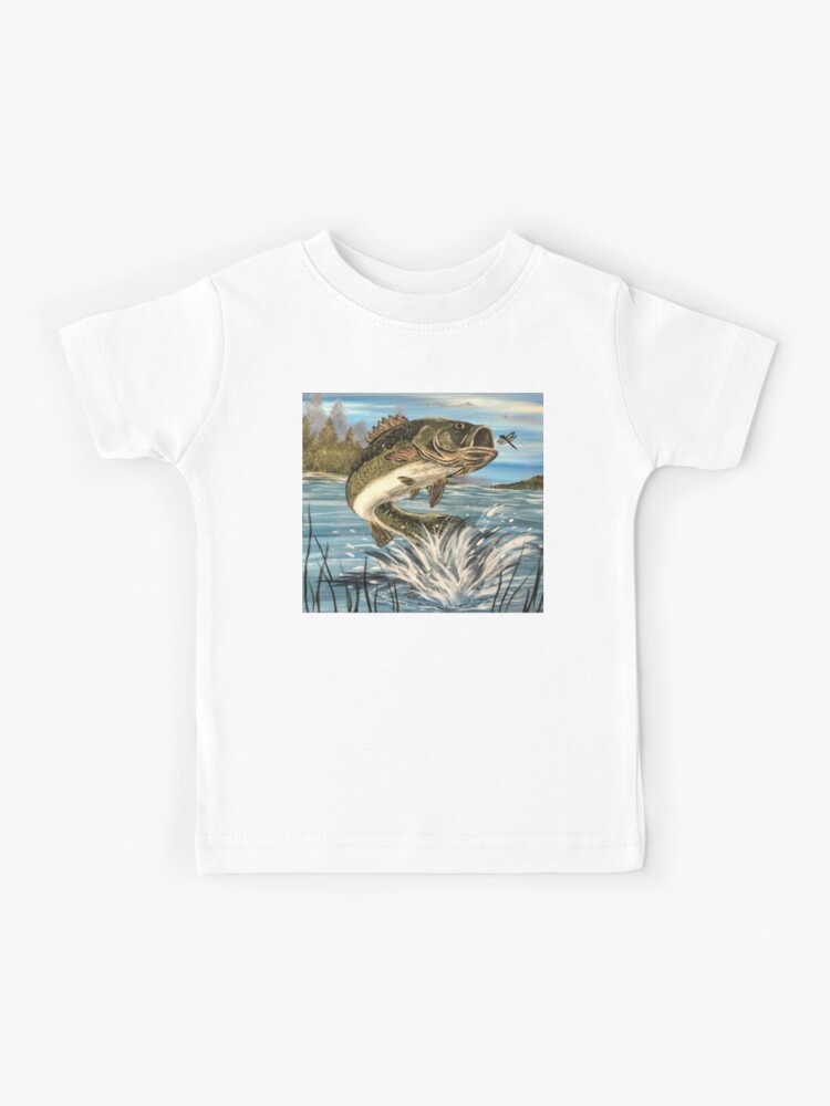 Kids Jumping Largemouth Bass Fishing T-Shirt