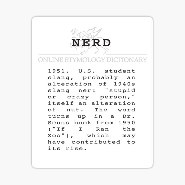 Nerd Etymology - Etymonline Online Etymology Sticker