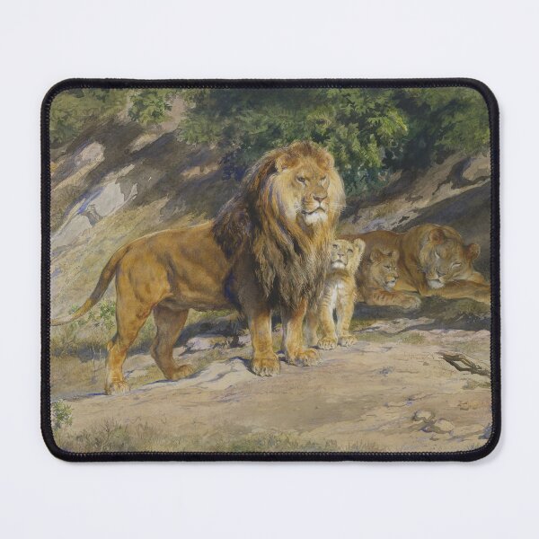 Item preview, The King Watches | Rosa Bonheur | 1887 Lion Nature Art designed and sold by CJET.